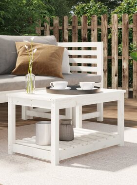 VidaXL Tuintafel 82,5x50,5x45 cm massief grenenhout wit