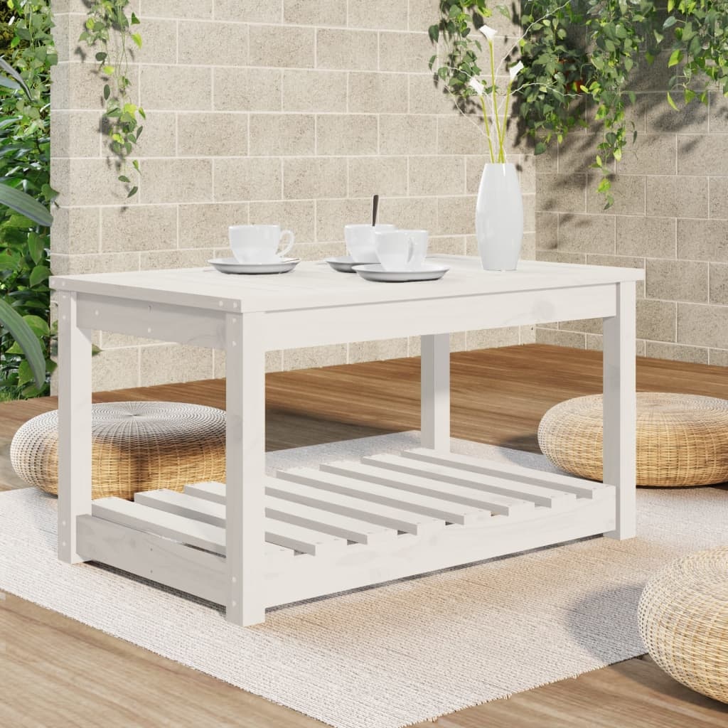 VidaXL Tuintafel 82,5x50,5x45 cm massief grenenhout wit