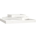 VidaXL Plantenbak 112x112x27 cm massief grenenhout wit