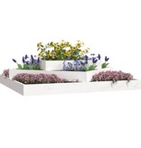 VidaXL Plantenbak 112x112x27 cm massief grenenhout wit