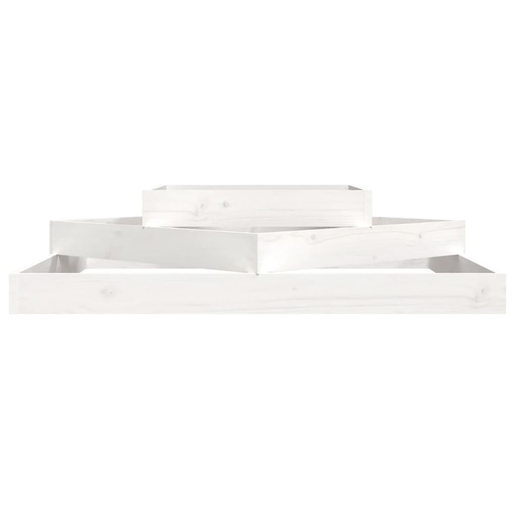 VidaXL Plantenbak 112x112x27 cm massief grenenhout wit