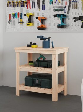 VidaXL Werkbank 78,5x50x80 cm massief grenenhout