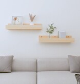 VidaXL Wandschappen 2 st 50x12x9 cm massief grenenhout