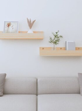 VidaXL Wandschappen 2 st 50x12x9 cm massief grenenhout