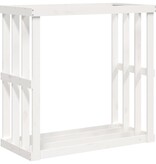 VidaXL Houtblokhouder 108x52x106 cm massief grenenhout wit