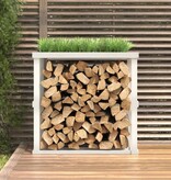 VidaXL Houtblokhouder 108x52x106 cm massief grenenhout wit