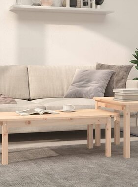 VidaXL 2-delige Salontafelset massief grenenhout
