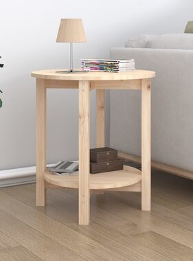VidaXL Salontafel Ø 55x60 cm massief grenenhout