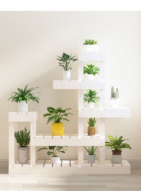 VidaXL Plantenstandaard 92x25x97 cm massief grenenhout wit
