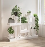VidaXL Plantenstandaard wit 104,5x25x77,5 cm massief grenenhout