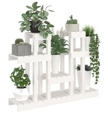 VidaXL Plantenstandaard wit 104,5x25x77,5 cm massief grenenhout