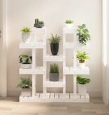 VidaXL Plantenstandaard wit 104,5x25x109,5 cm massief grenenhout