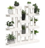 VidaXL Plantenstandaard wit 104,5x25x109,5 cm massief grenenhout