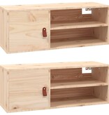 VidaXL Wandkasten 2 st 80x30x30 cm massief grenenhout