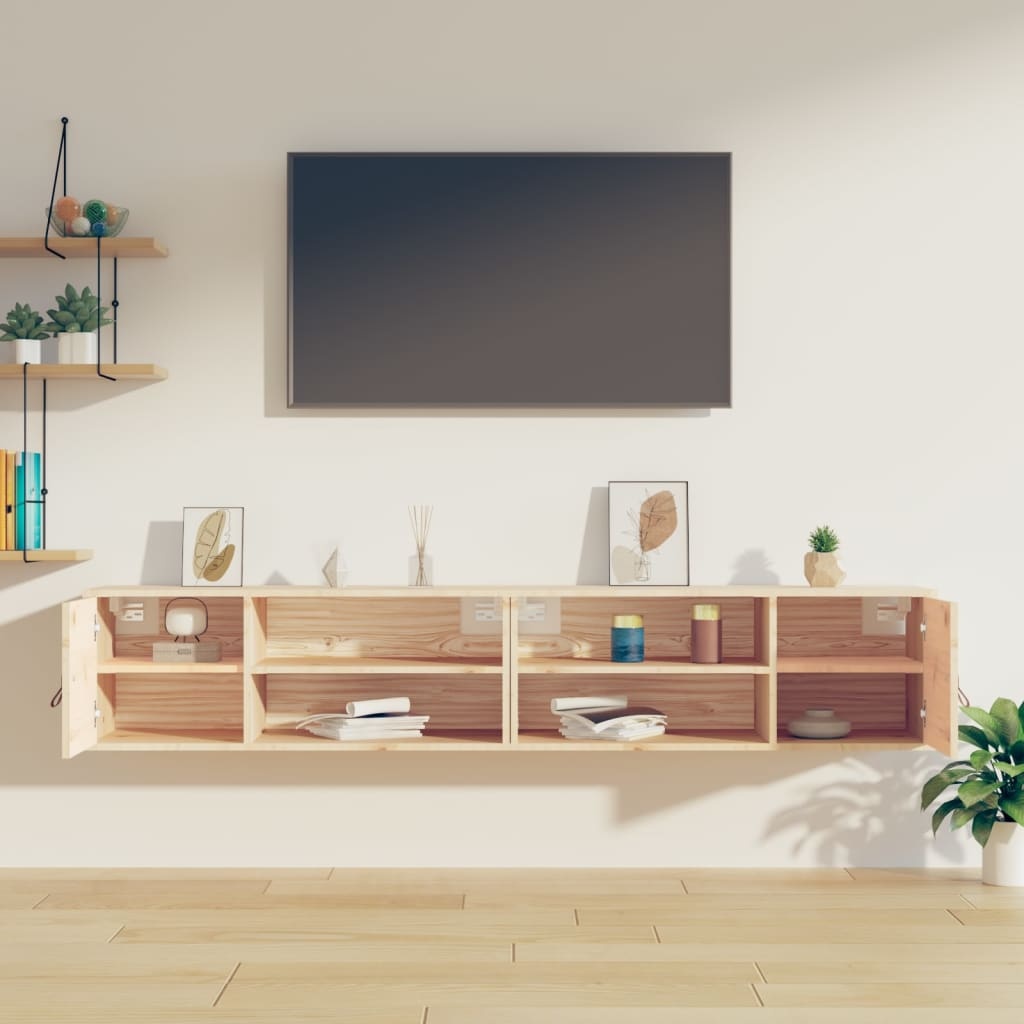 VidaXL Wandkasten 2 st 80x30x30 cm massief grenenhout