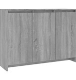 VidaXL Dressoir 102x33x75 cm bewerkt hout grijs sonoma eikenkleurig
