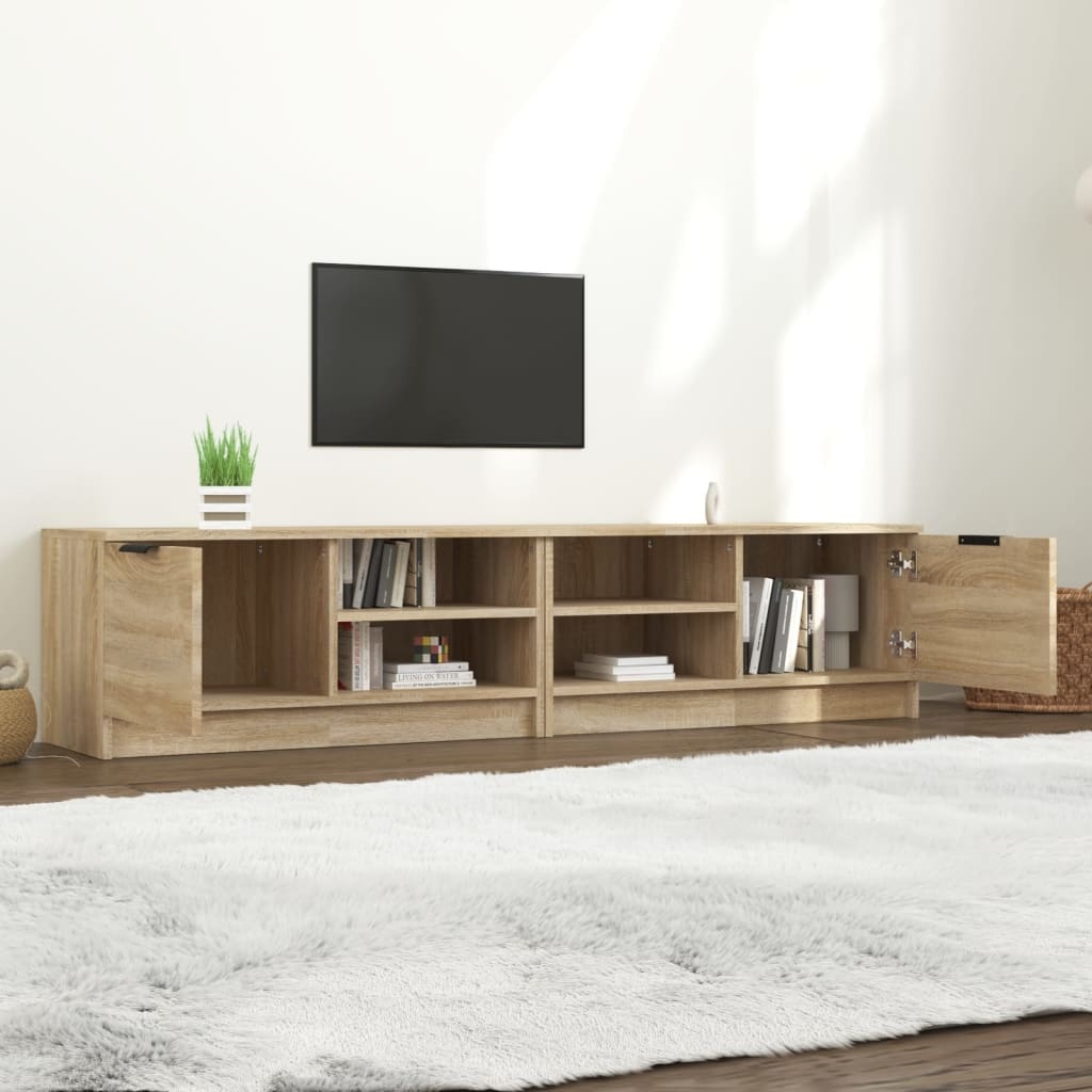 VidaXL Tv-meubels 2 st 80x35x36,5 cm bewerkt hout sonoma eikenkleurig