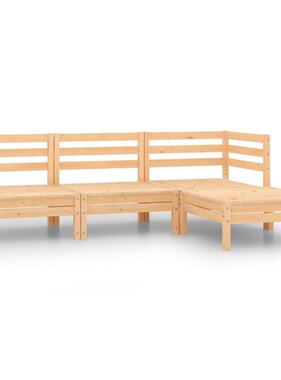 VidaXL 4-delige Loungeset massief grenenhout