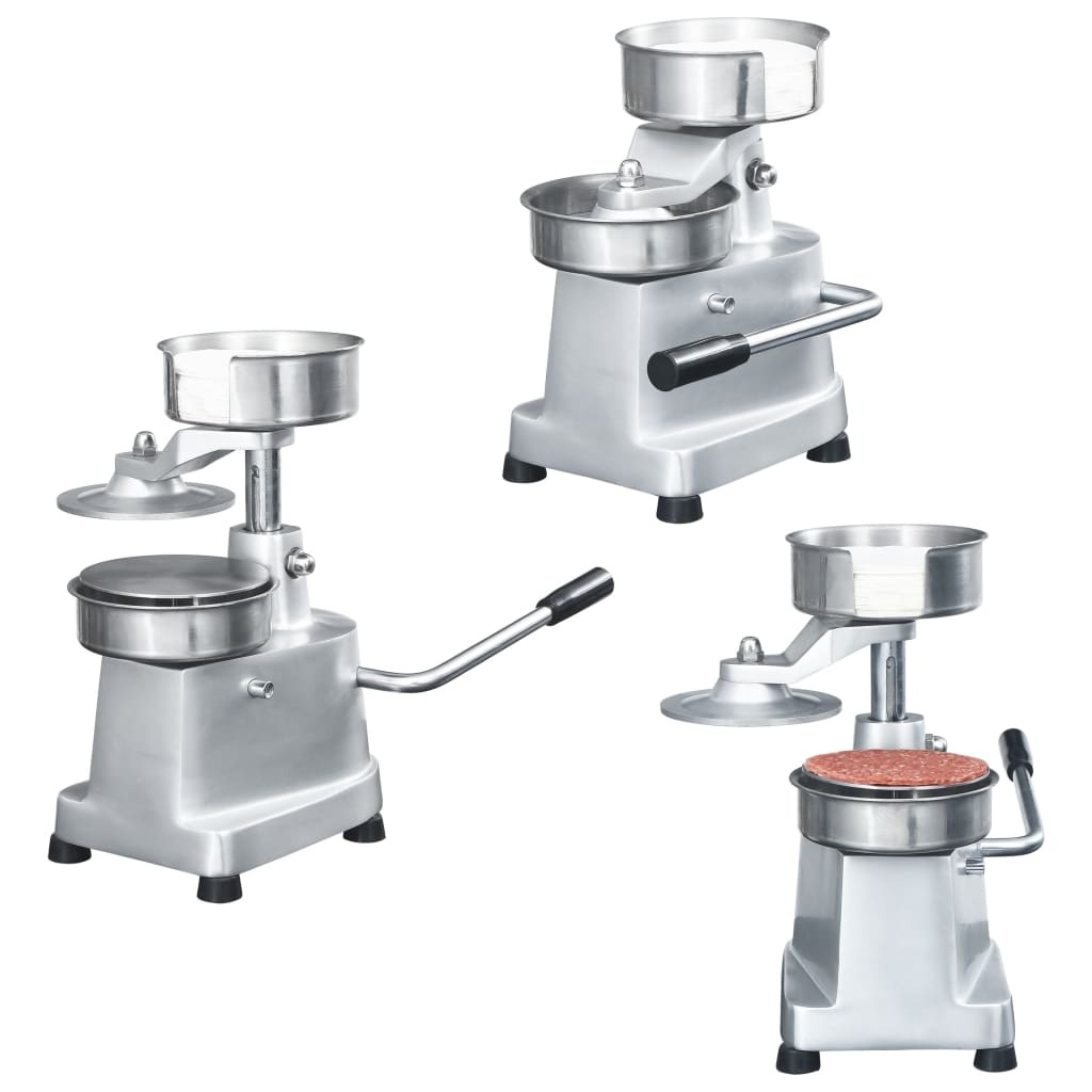 VidaXL Hamburgerpersmachine met 500 scheidingsbladen 10 cm aluminium