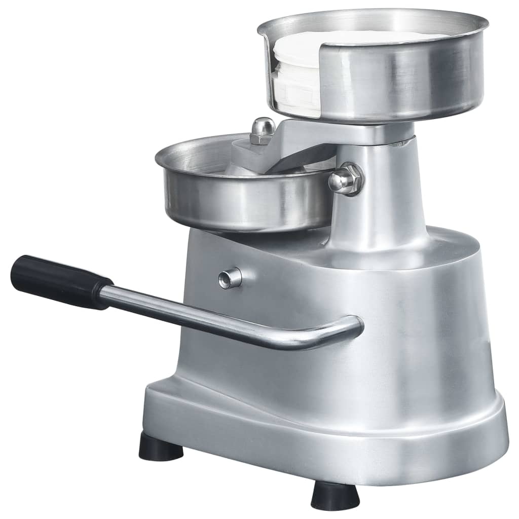 VidaXL Hamburgerpersmachine met 500 scheidingsbladen 10 cm aluminium