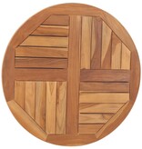 VidaXL Tafelblad rond 2,5 cm 70 cm massief teakhout