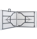 VidaXL Tuintafel met 2 bankjes inklapbaar 180 cm staal en HDPE wit