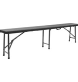 VidaXL Tuinbanken inklapbaar 2 st 180 cm HDPE zwart