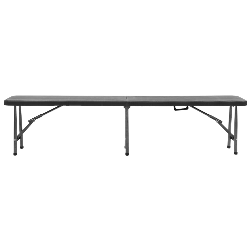VidaXL Tuinbanken inklapbaar 2 st 180 cm HDPE zwart