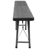 VidaXL Tuinbanken inklapbaar 2 st 180 cm HDPE zwart