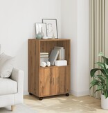 VidaXL Rolkast 55x40x91 cm bewerkt hout artisanaal eikenkleurig