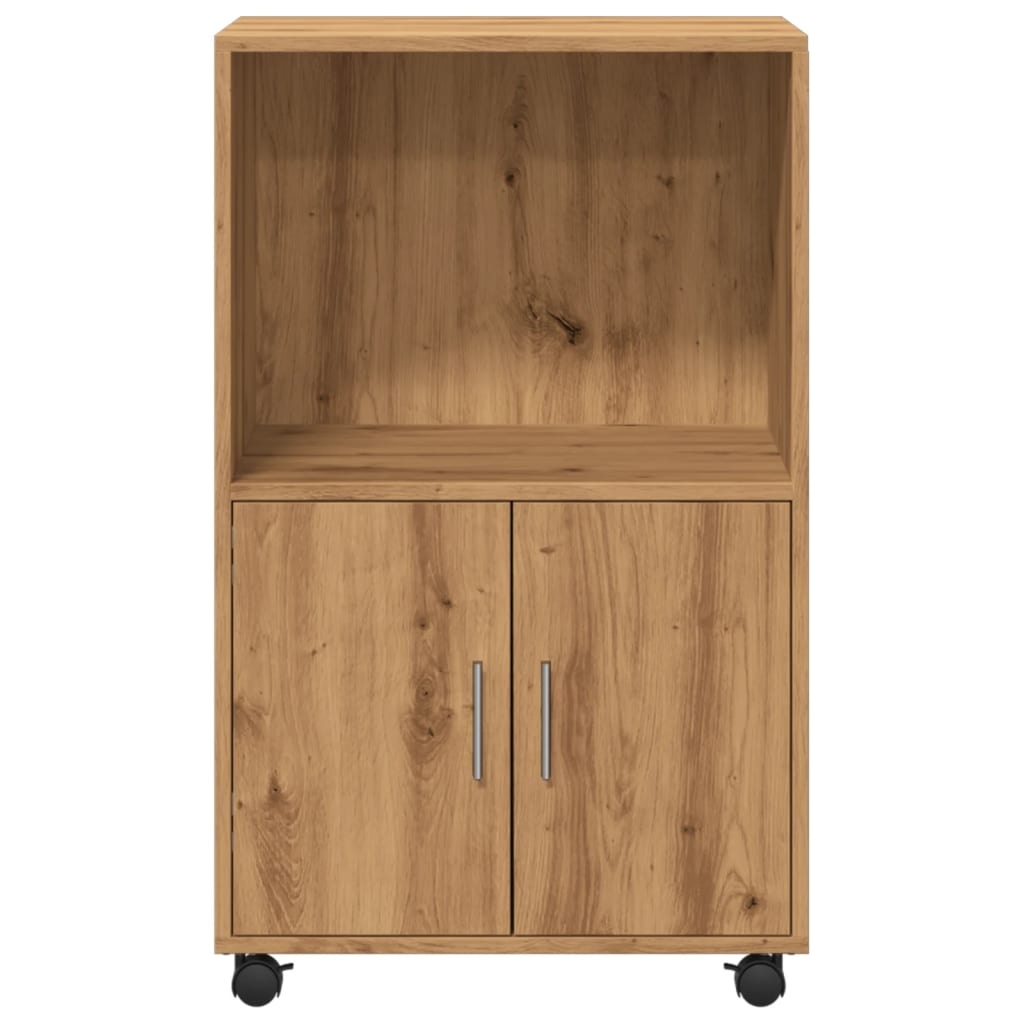VidaXL Rolkast 55x40x91 cm bewerkt hout artisanaal eikenkleurig