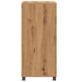 VidaXL Rolkast 55x40x91 cm bewerkt hout artisanaal eikenkleurig