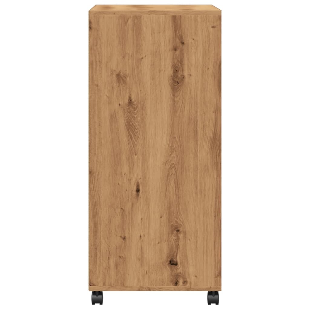 VidaXL Rolkast 55x40x91 cm bewerkt hout artisanaal eikenkleurig
