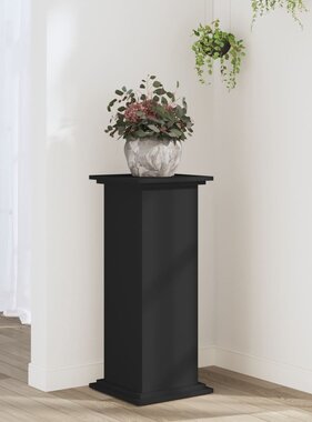 VidaXL Plantenstandaard 33x33x80 cm bewerkt hout zwart