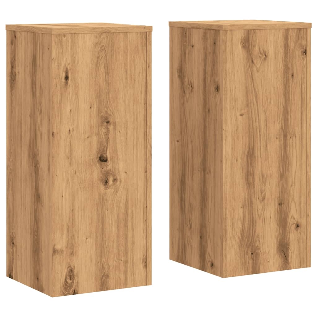 VidaXL Plantenstandaards 2 st 30x30x70 cm hout artisanaal eiken