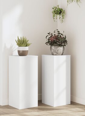 VidaXL Plantenstandaards 2 st 30x30x70 cm bewerkt hout wit
