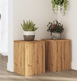 VidaXL Plantenstandaards 2 st 25x25x35 cm hout artisanaal eiken