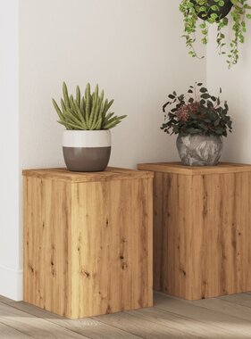 VidaXL Plantenstandaards 2 st 25x25x35 cm hout artisanaal eiken