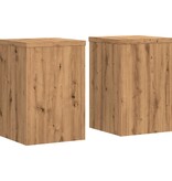 VidaXL Plantenstandaards 2 st 25x25x35 cm hout artisanaal eiken