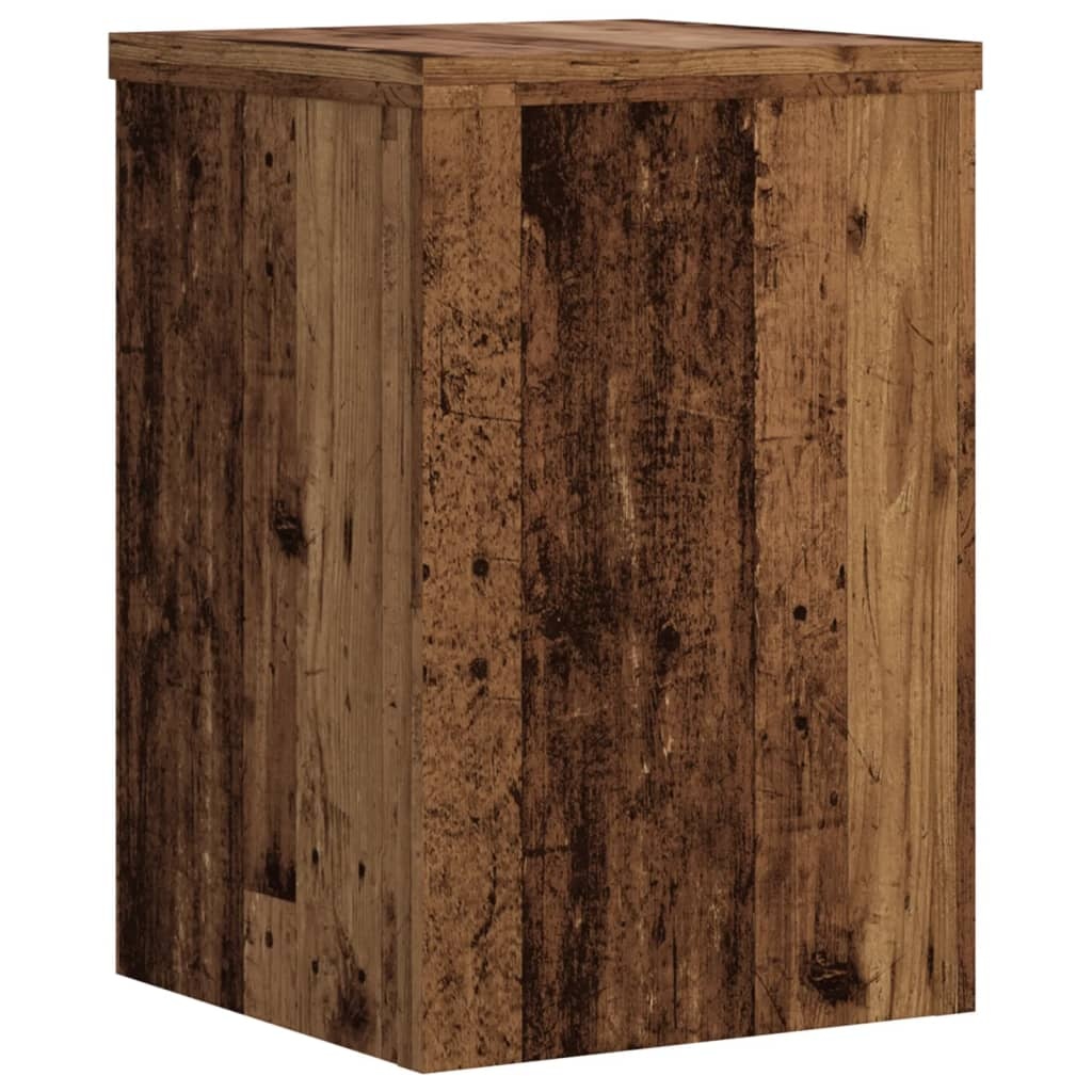 VidaXL Plantenstandaards 2 st 25x25x35 cm bewerkt hout oud houtkleurig