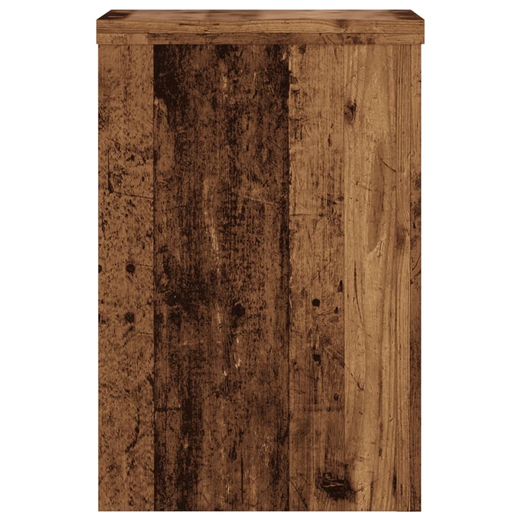 VidaXL Plantenstandaards 2 st 25x25x35 cm bewerkt hout oud houtkleurig