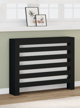 VidaXL Radiatorombouw 104x20x82 cm bewerkt hout zwart