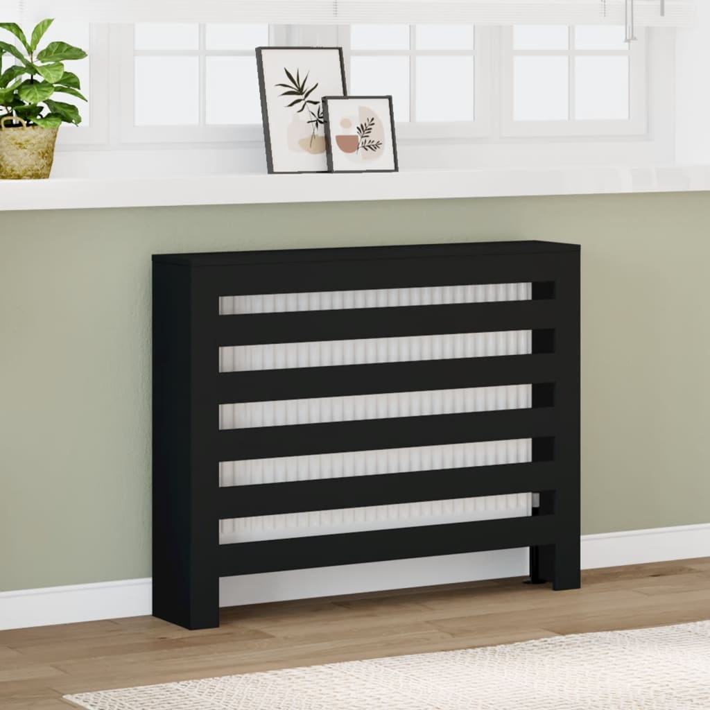 VidaXL Radiatorombouw 104x20x82 cm bewerkt hout zwart
