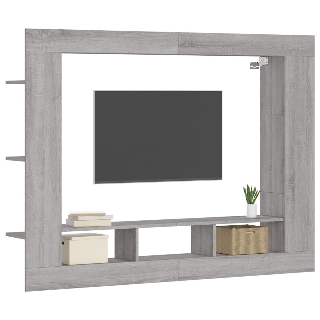 VidaXL Tv-meubel 152x22x113 cm bewerkt hout grijs sonoma eikenkleurig