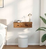 VidaXL Wandschap met lades 60x25x15 cm bewerkt hout oud houtkleurig