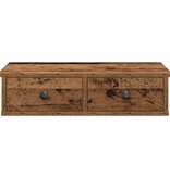 VidaXL Wandschap met lades 60x25x15 cm bewerkt hout oud houtkleurig