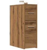 VidaXL Badkamerkast smal met wielen bewerkt hout artisanaal eikenkleur
