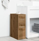 VidaXL Badkamerkast smal met wielen bewerkt hout artisanaal eikenkleur