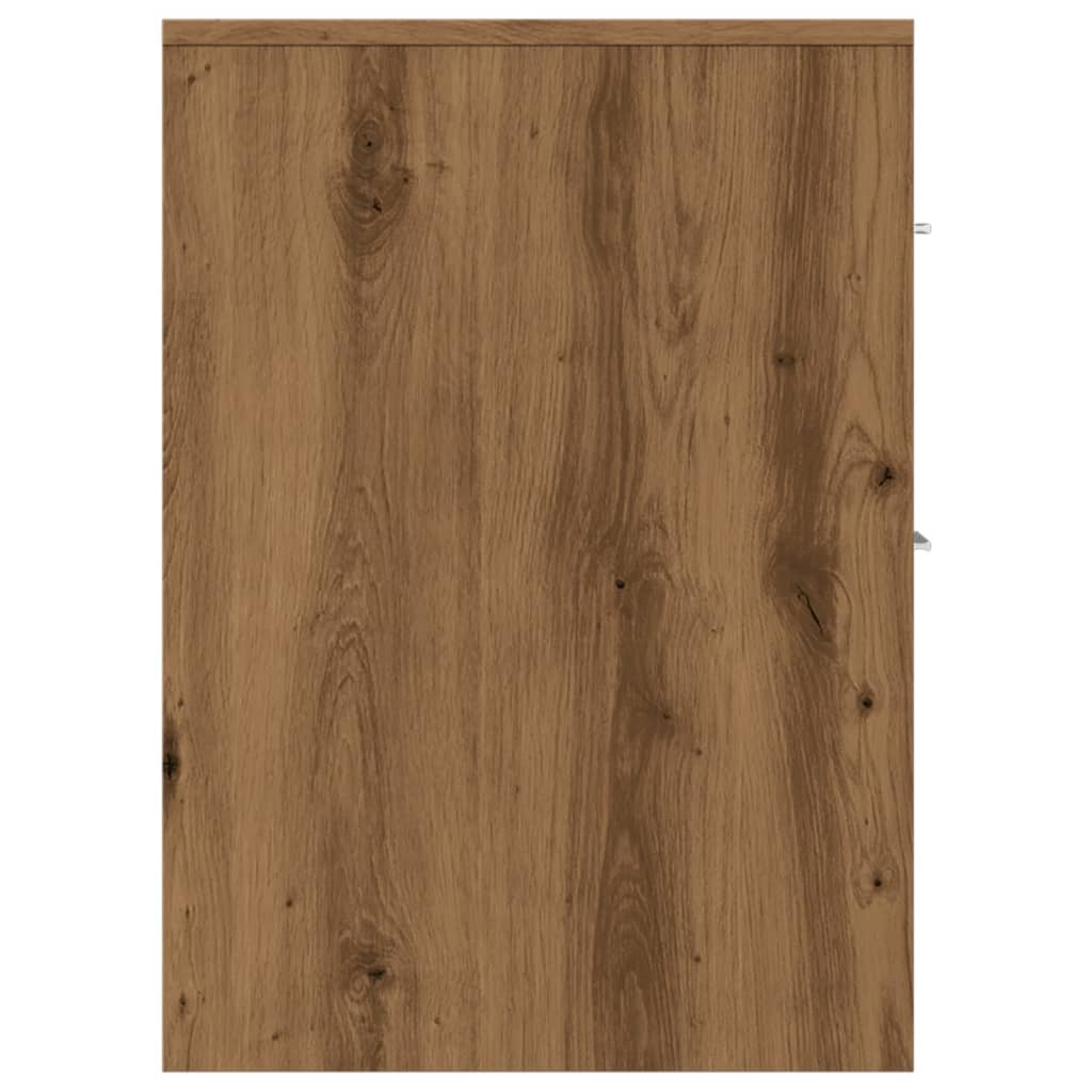 VidaXL Badkamerkast smal met wielen bewerkt hout artisanaal eikenkleur