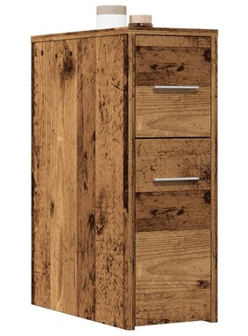 VidaXL Badkamerkast smal met wielen bewerkt hout oud houtkleurig